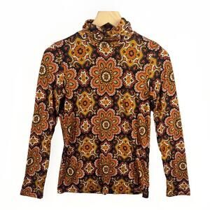 Cara Cara Womens XS Mulitcolor Paisley Long Sleeve Blouse
